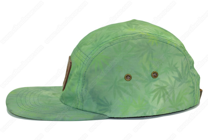 Printed cannabis 5 panel hats