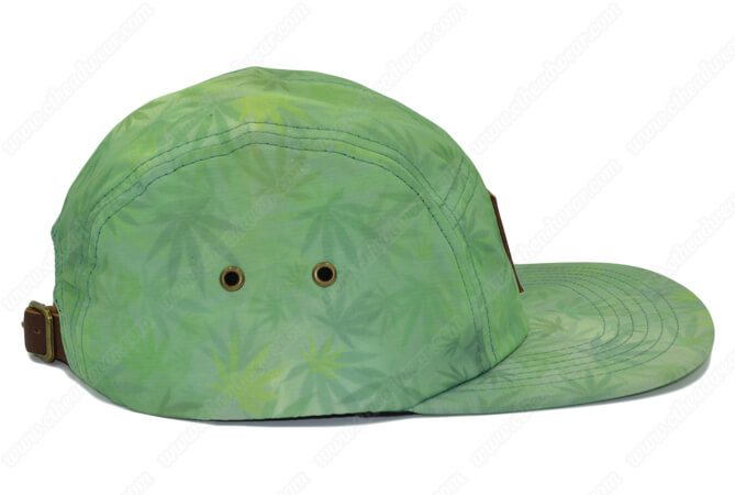 Printed cannabis 5 panel hats