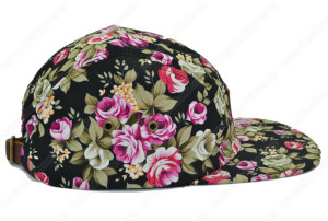 Floral print 5 panel hat