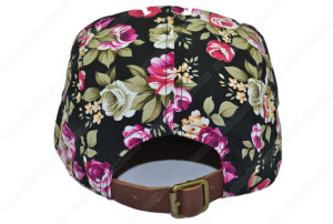 Floral print 5 panel hat