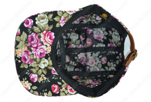 Floral print 5 panel hat