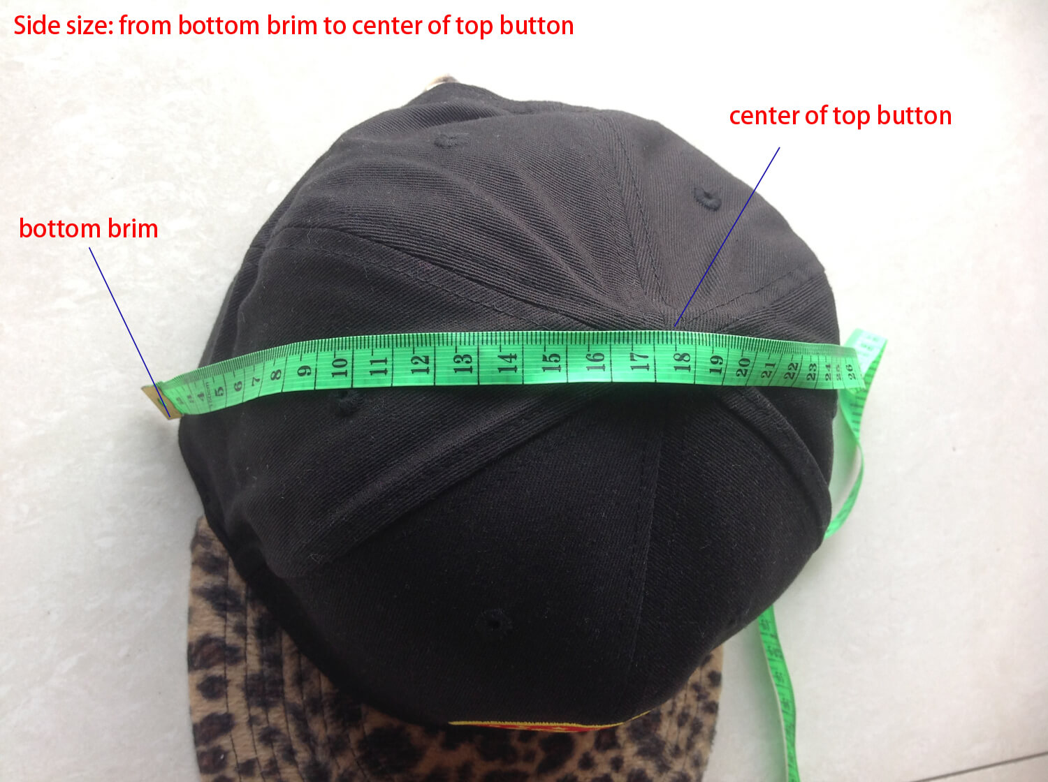 snapback hats side panel in height