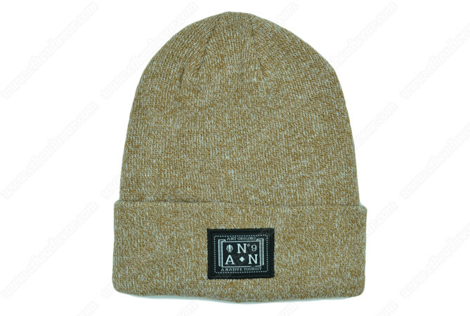 almond heather beanies