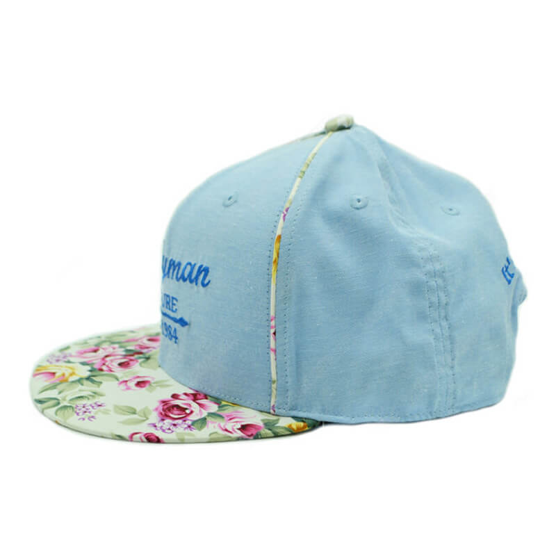 Floral pattern brim snapbacks manufacturer