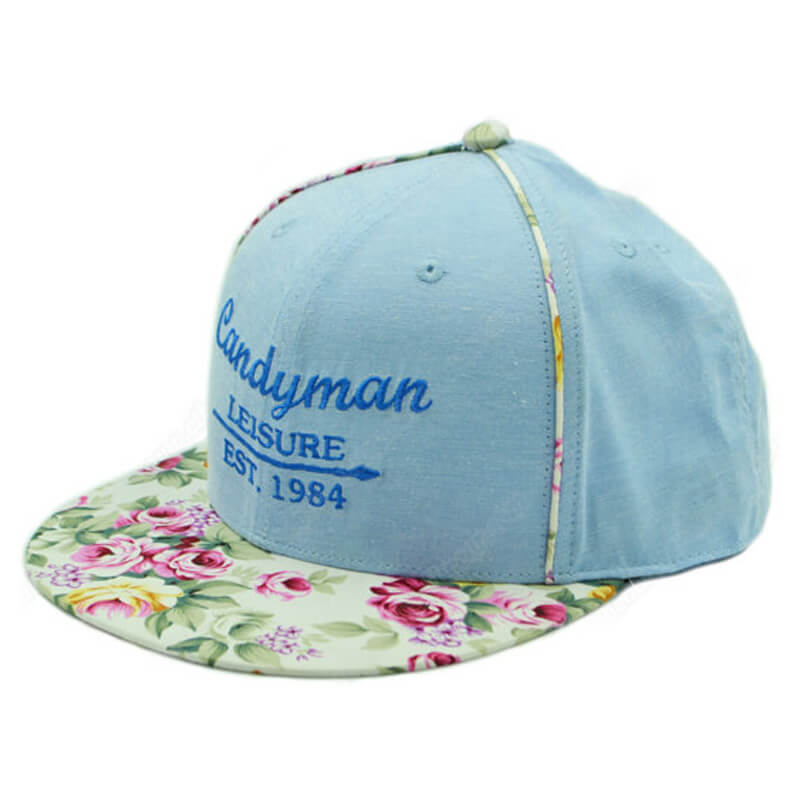 Floral pattern brim snapbacks