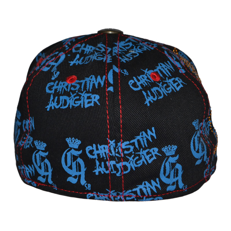 girl snapback hats with full printing and skull embroidery