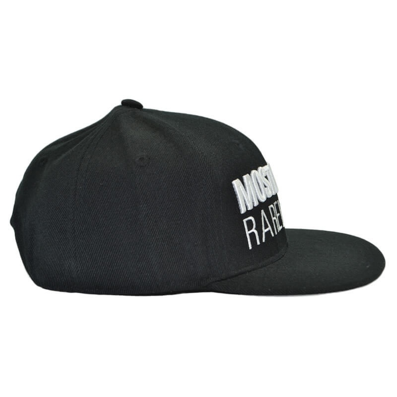 black snapback hat with 3D embroidery