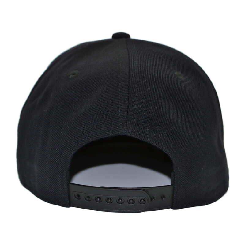 black snapback caps with 3D embroidery