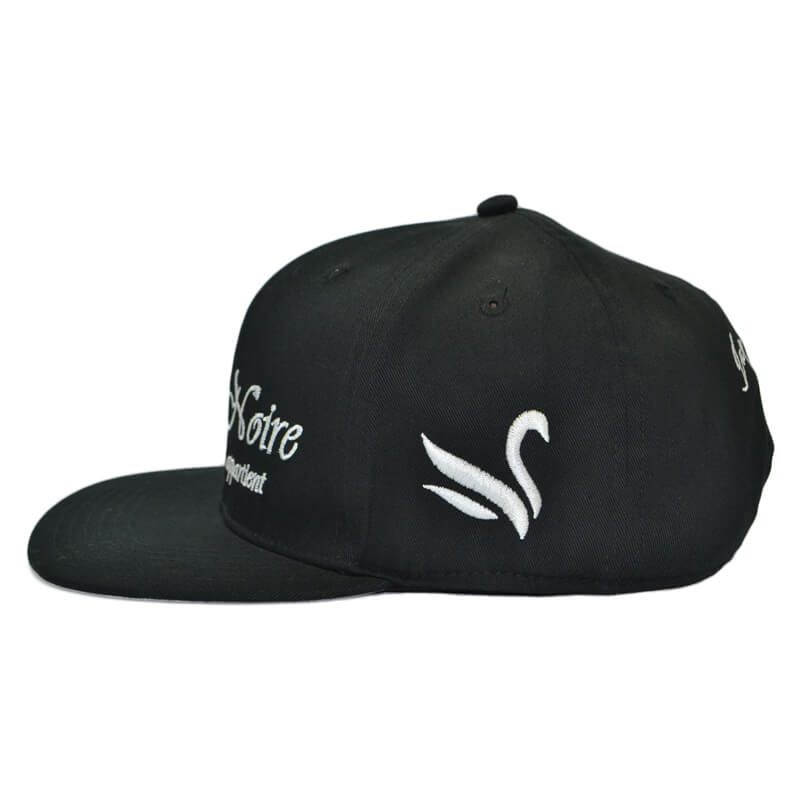 black snapbacks with custom embroidery logo